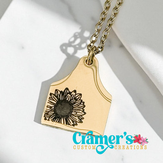 Cow Tag Pendant Necklace