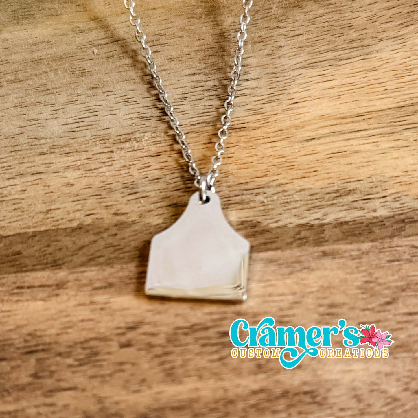 Cow Tag Pendant Necklace