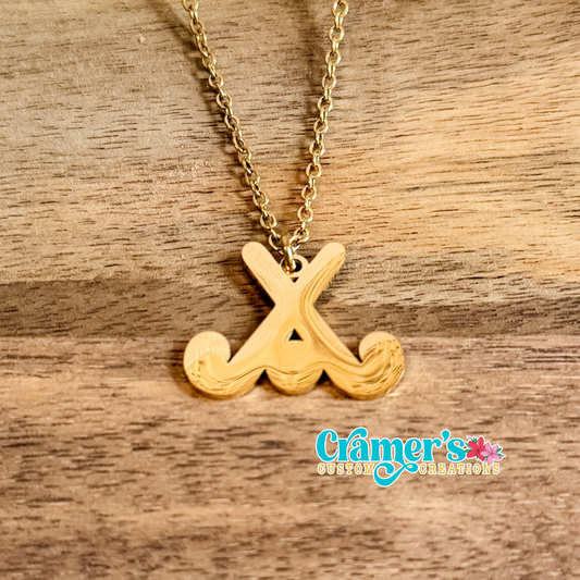 Field Hockey Pendant Necklace