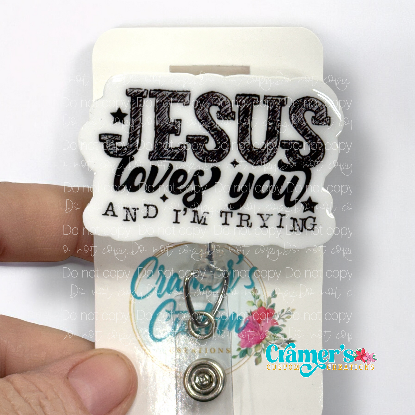 Jesus Loves You and I'm Trying Badge Reel