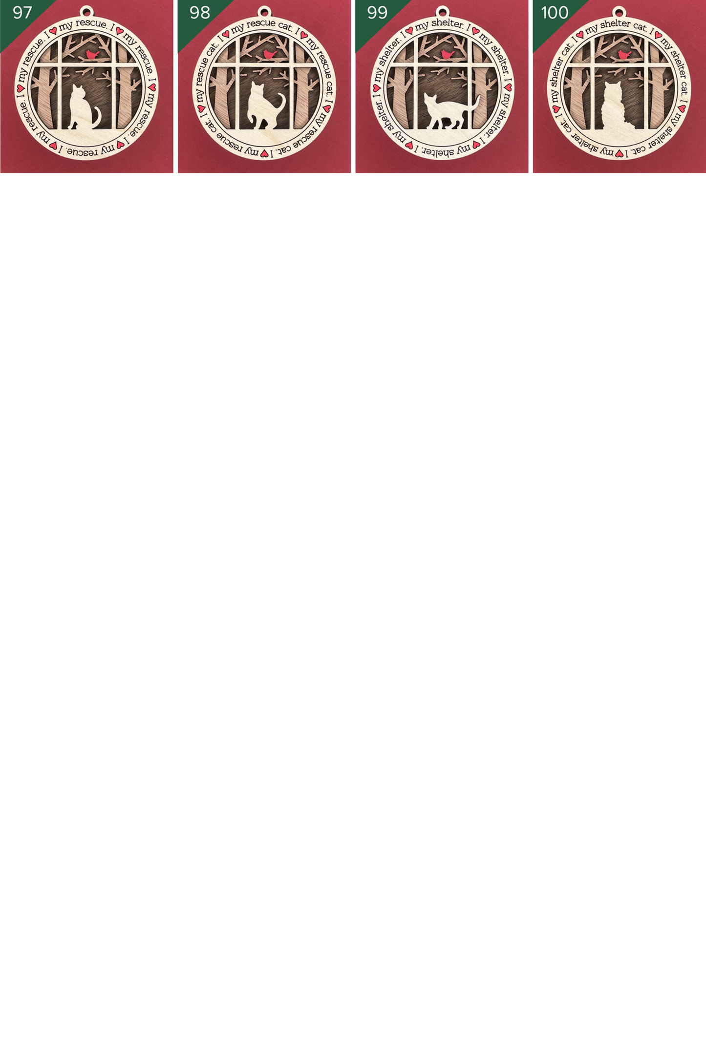 mulitple cat options for ornaments