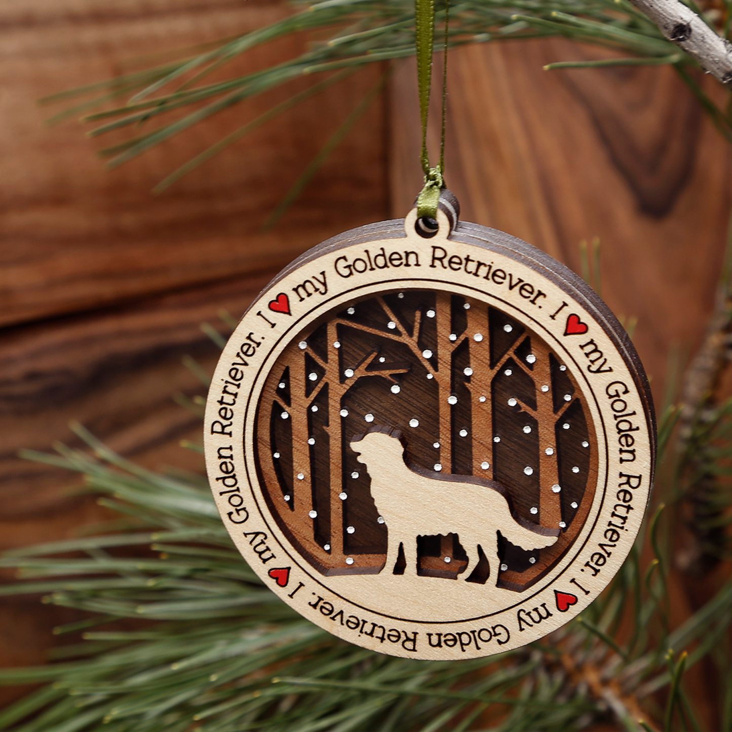 I Love My Dog Ornament