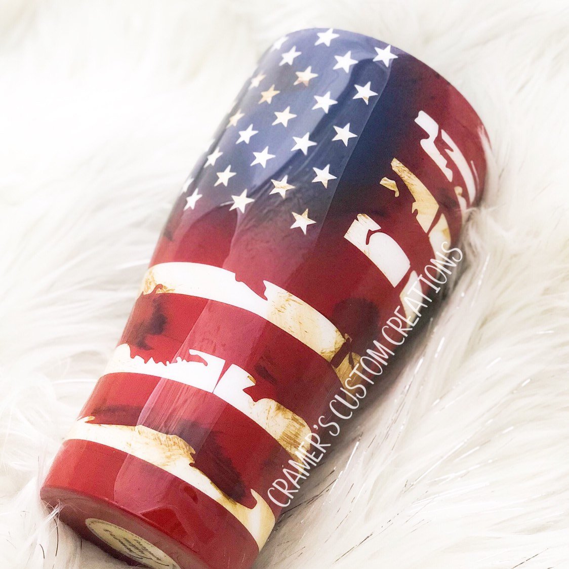 DISTRESSED FLAG STANLEY DUPE TUMBLER