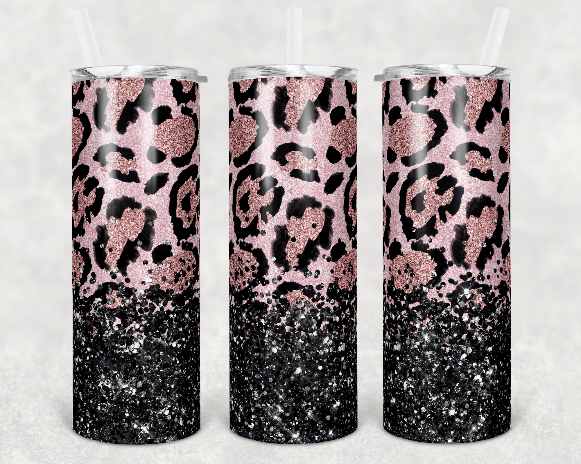 Leopard Champagne Faux Glitter Tumbler – Cramer's Custom Creations