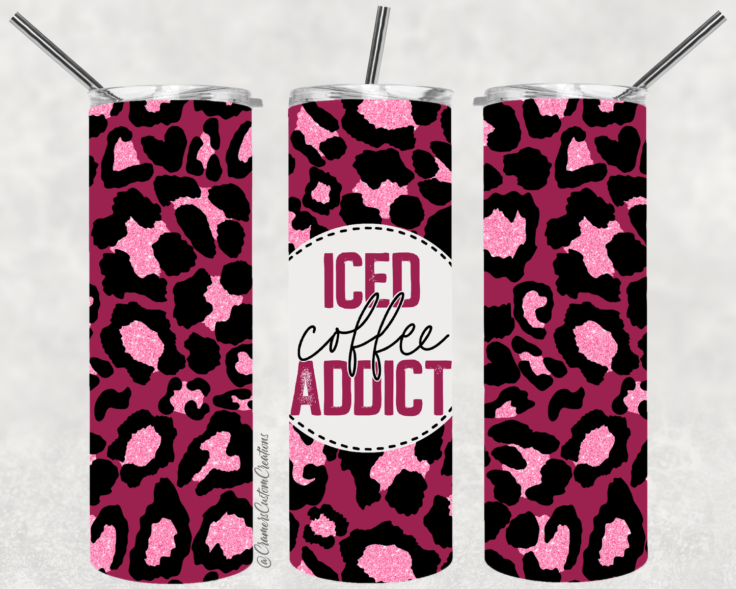 Iced Coffee Leopard Sublimation Tumbler