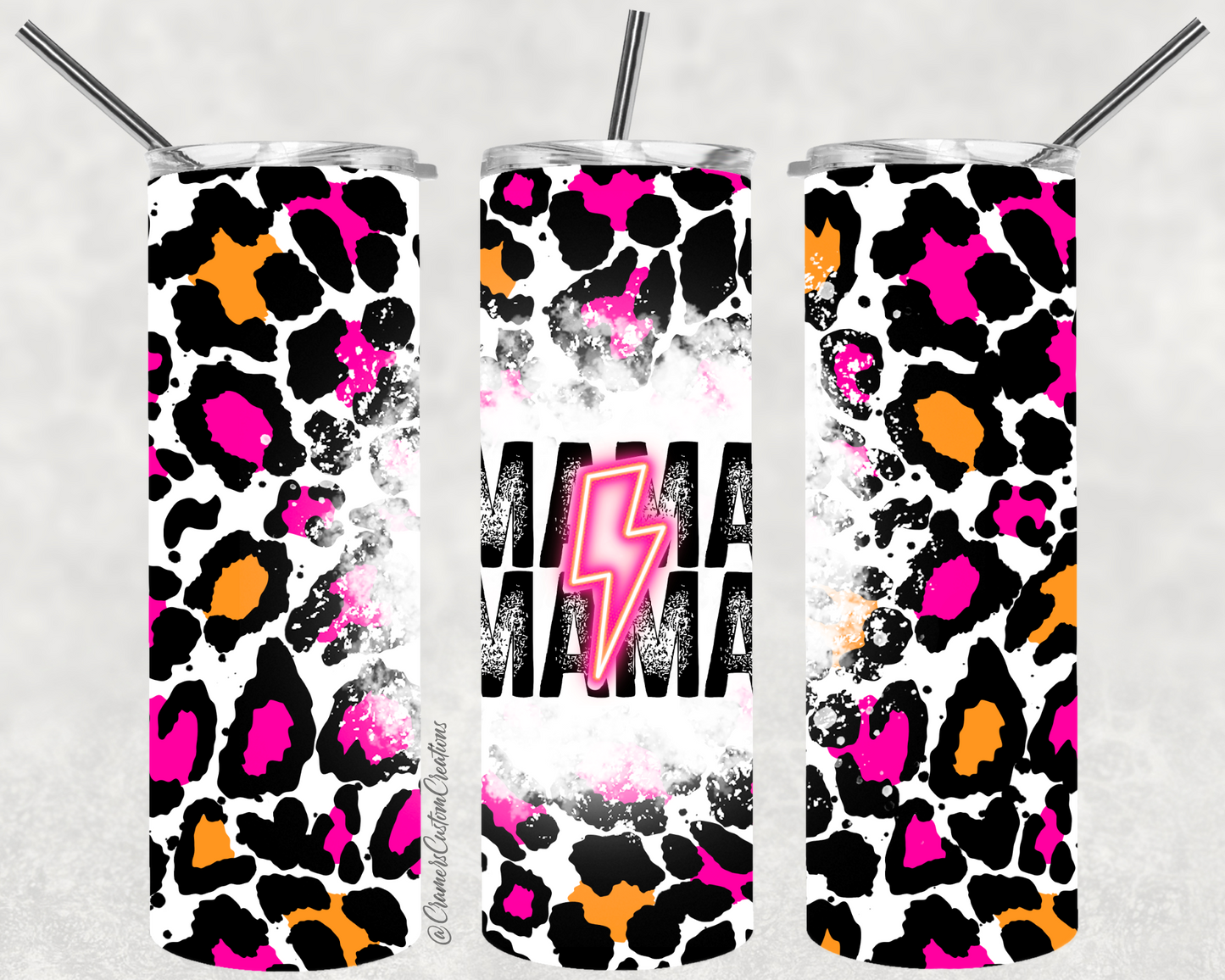 Pink Leopard Mama Sublimation Tumbler