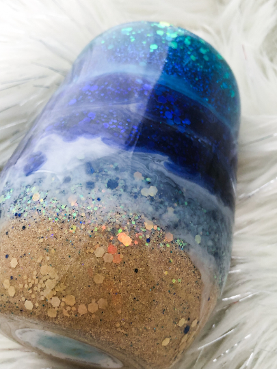 Traditional Beach Swirl Glitter Tumbler