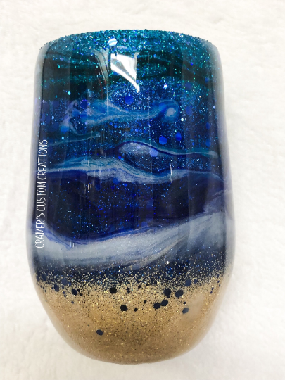 Traditional Beach Swirl Glitter Tumbler