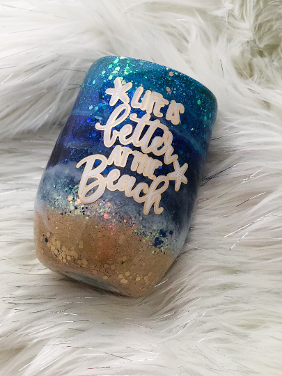 Traditional Beach Swirl Glitter Tumbler