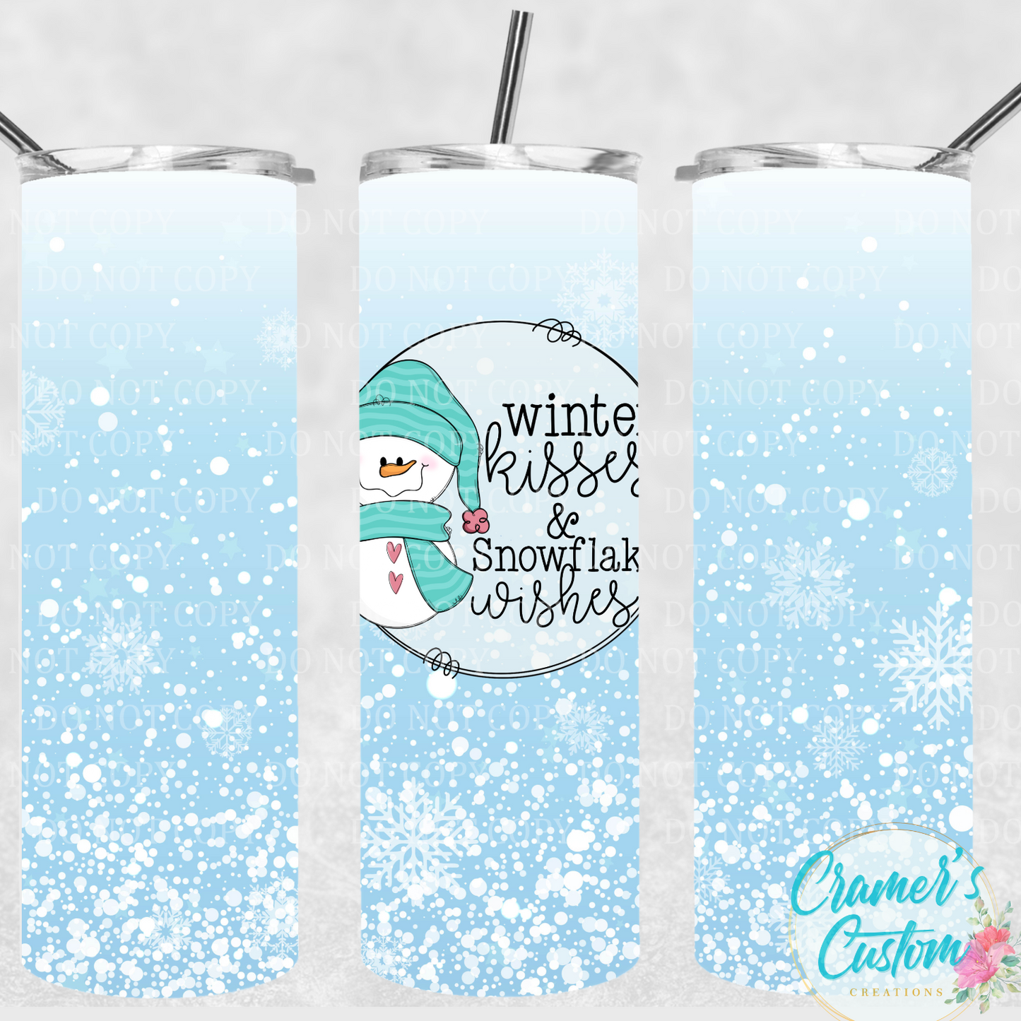 Winter Kisses Sublimation Tumbler