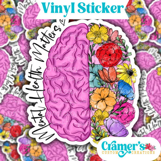 Mental Health Matters Brain Sticker