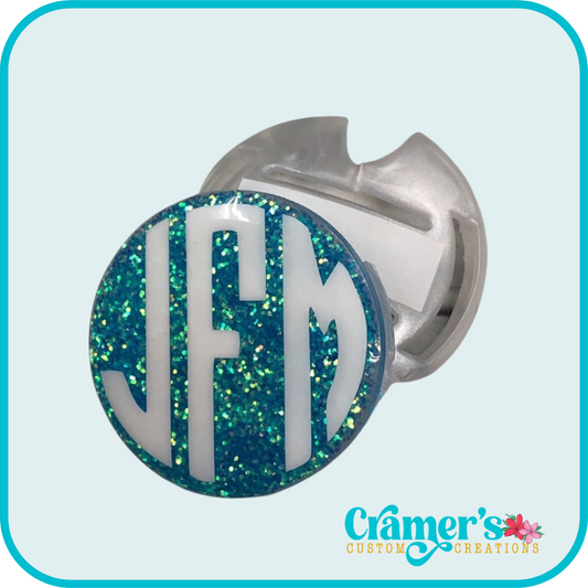 stethoscope id clip on a teal background