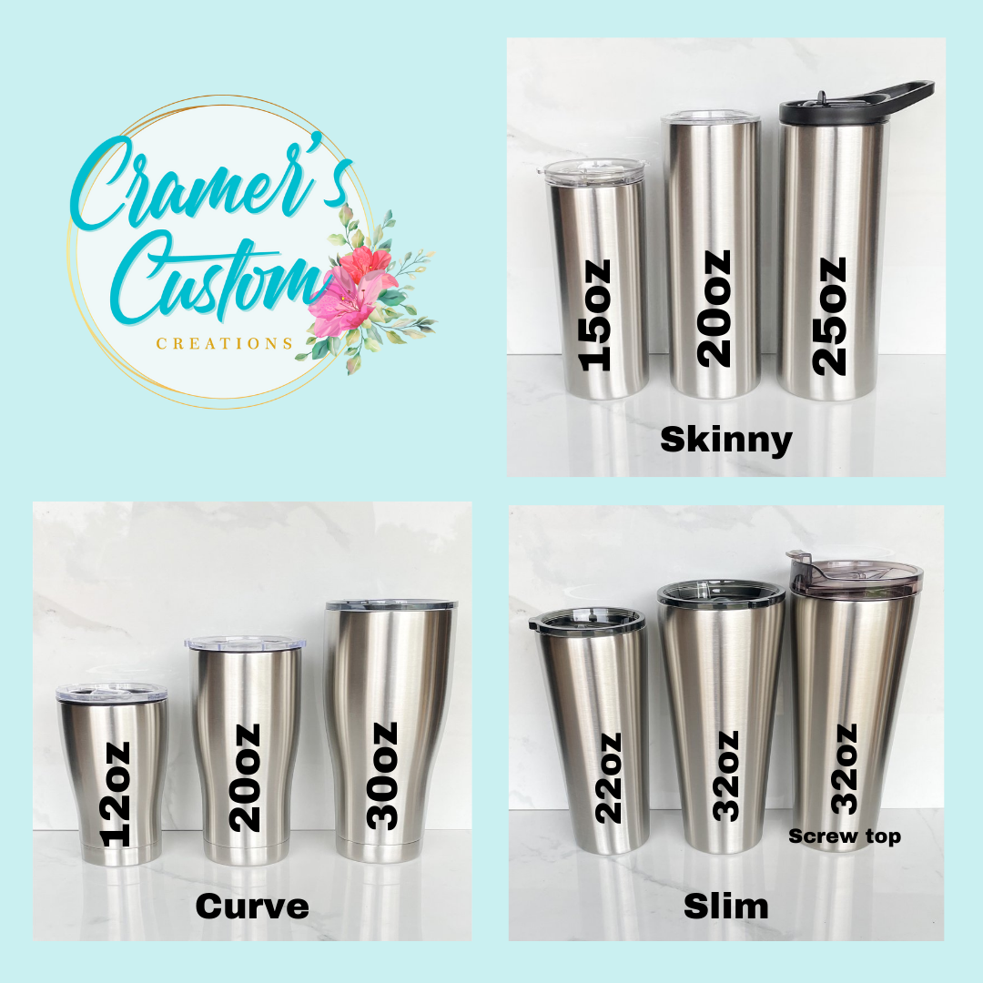 Glitter Tumbler (Custom Cup) 30oz/20oz Stainless/Epoxy Many COLORS You  Choose!