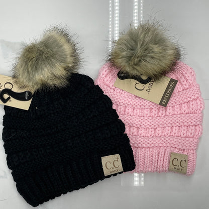 Baby Personalized CC Pompom Beanies