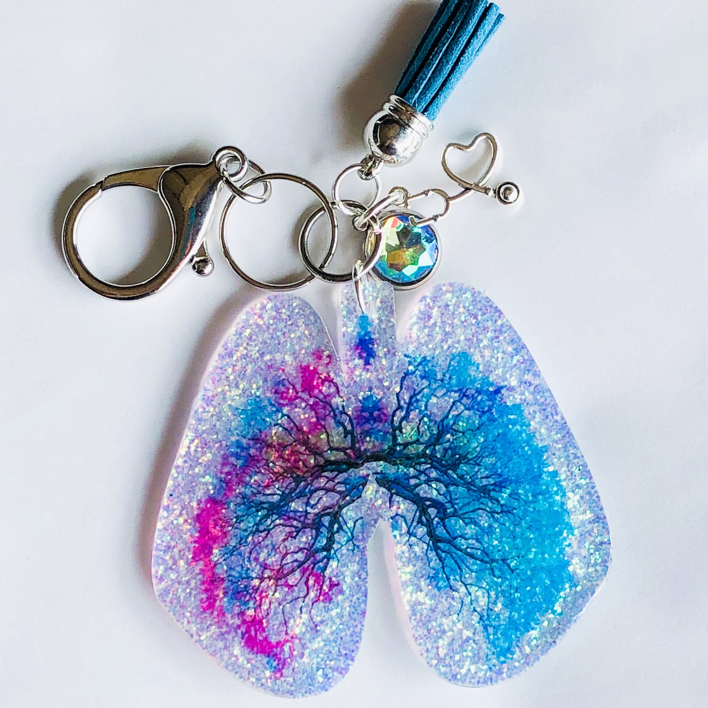 Glitter Lung Keychain