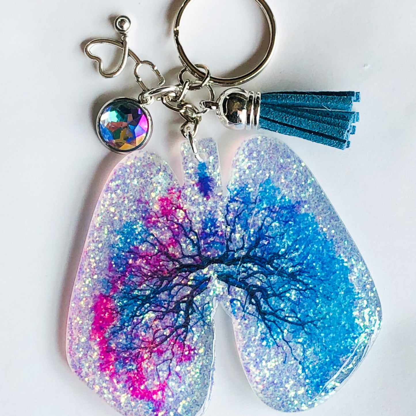 Glitter Lung Keychain