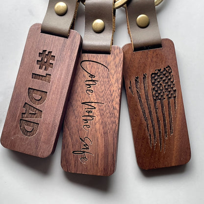 Personalized Wood Keychain