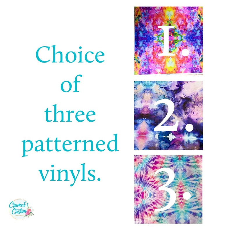 three vinyl options shown on a white background