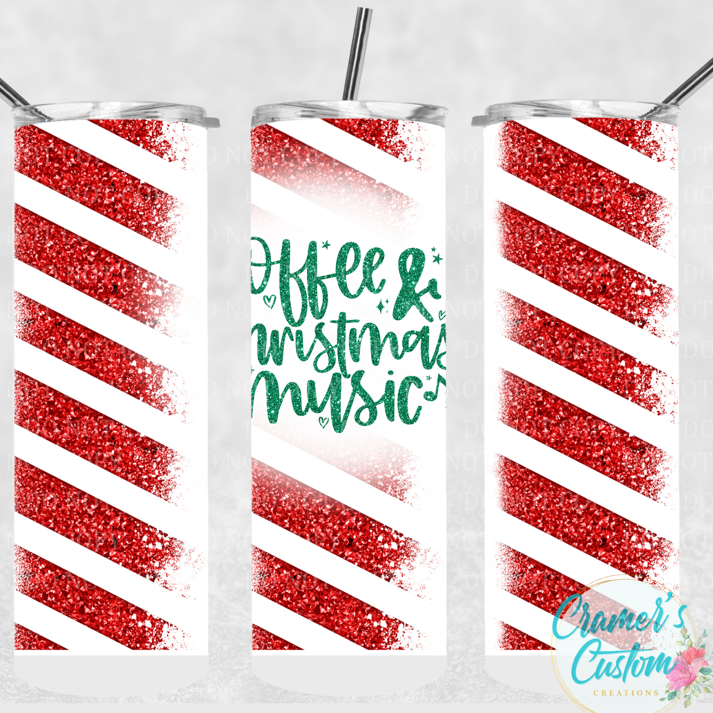 Coffee and Christmas Music Sublimation Tumbler