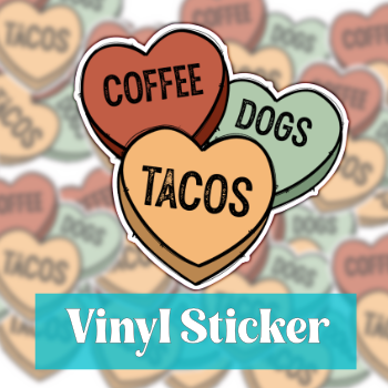 Coffee, Dogs, and Tacos Sticker