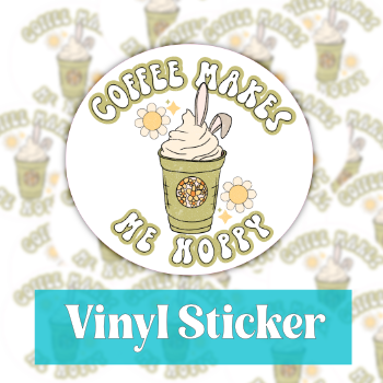 Coffee Makes me Hoppy Sticker