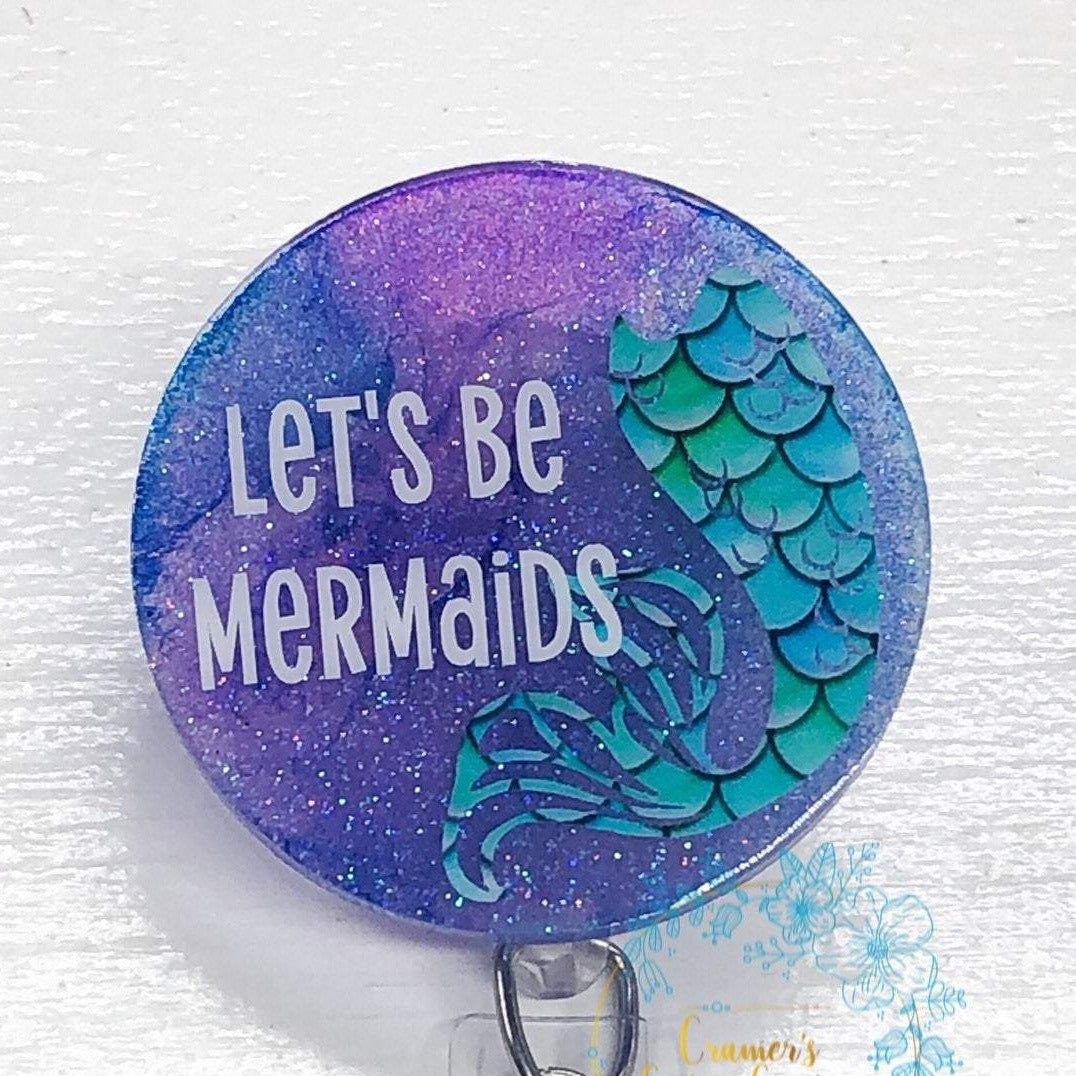 Buy Mermaid Vibes Custom Badge Reel, Sea Creature Inspired Mouse