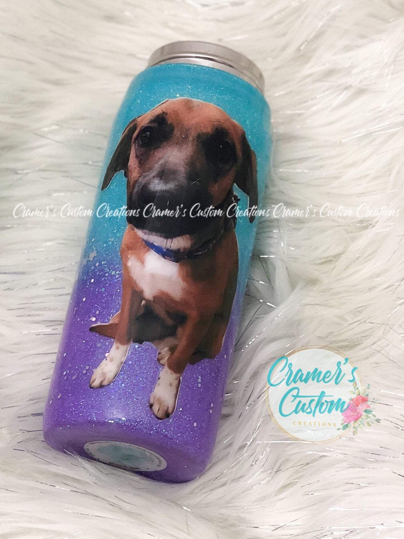 Two Color Ombre, Dog Photo Tumbler