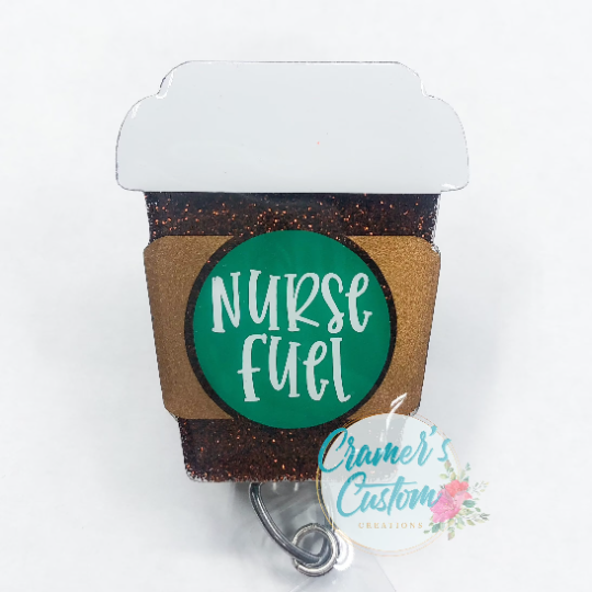Personalized Coffee Cup Badge Reel
