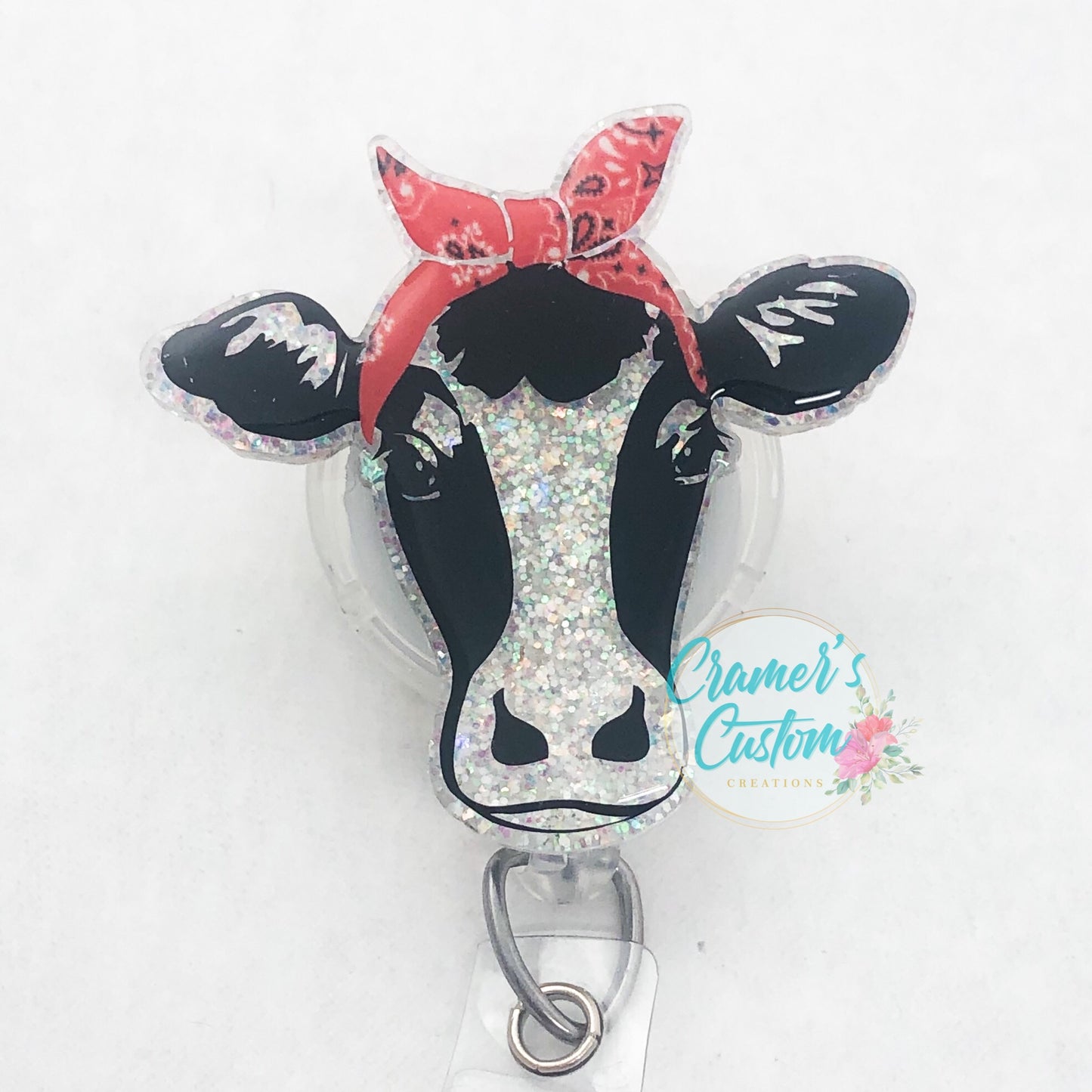 Cow with Bandana Badge Reel