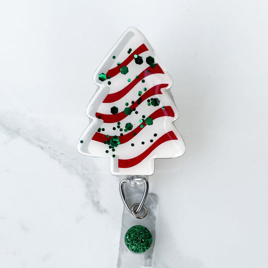Christmas Tree Cake Badge Reel