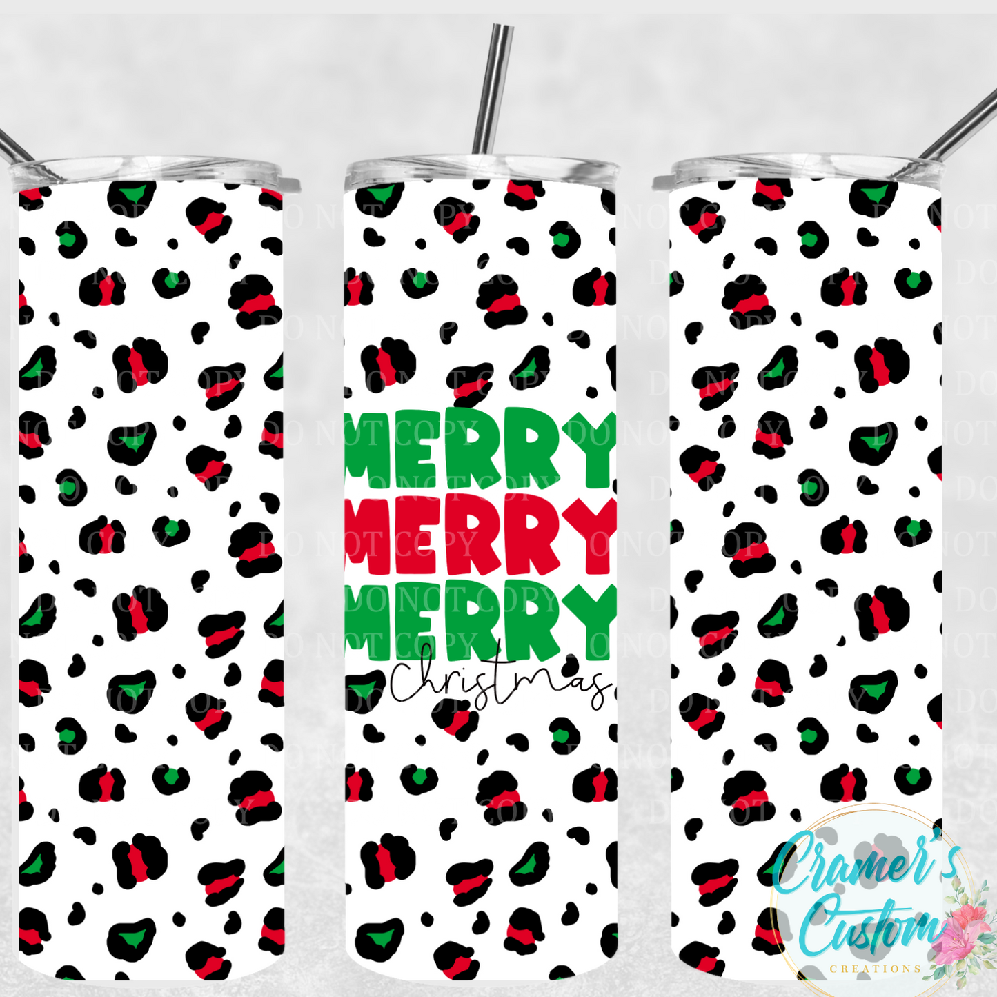 Merry Merry Christmas Sublimation Tumbler
