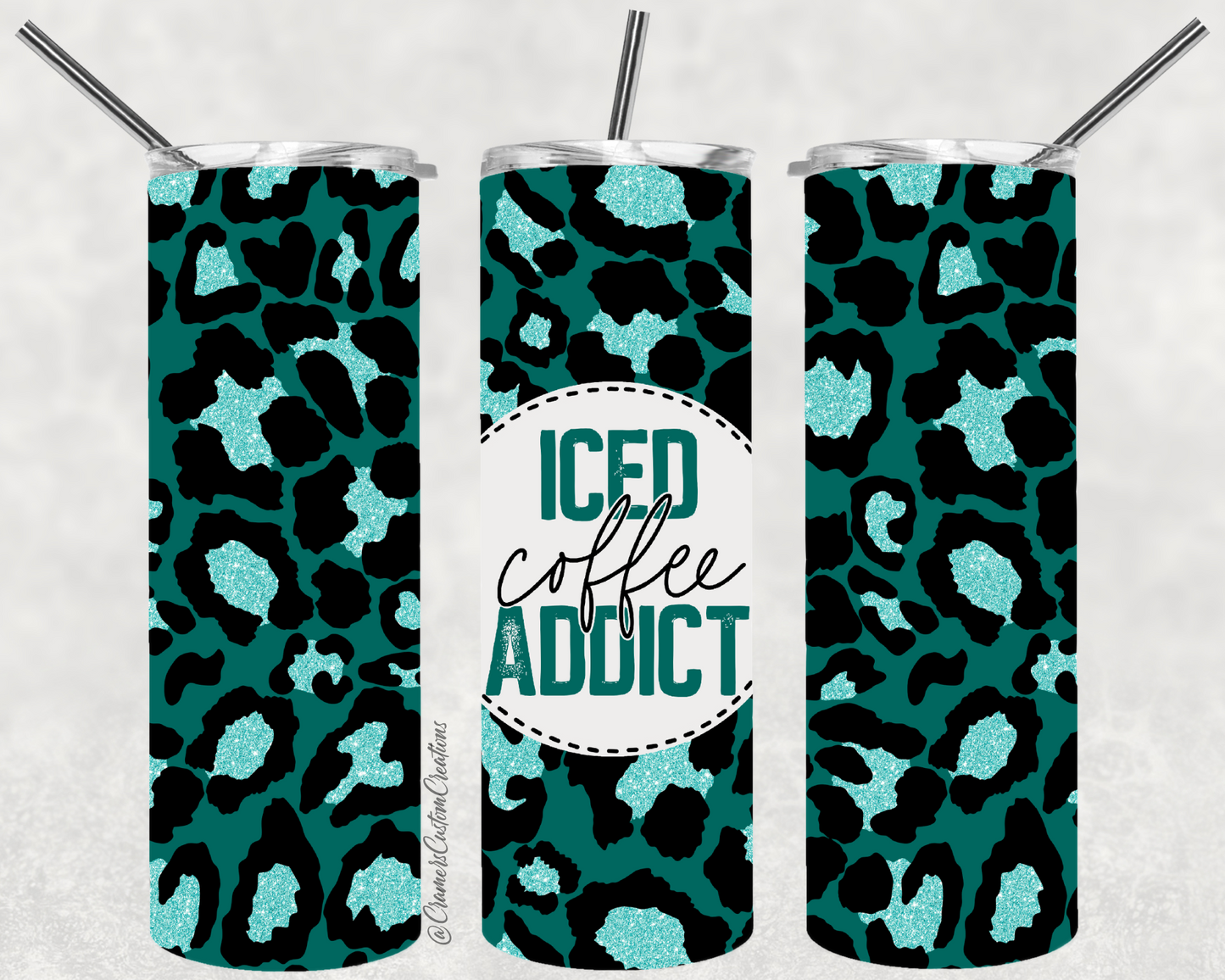 Iced Coffee Leopard Sublimation Tumbler